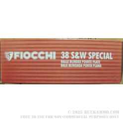 38 Special 110 gr +P FMJFN Fiocchi Ammo For Sale!