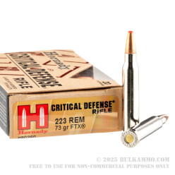 20 Rounds of .223 Ammo by Hornady Critical Defense - 73gr Polymer Tipped FTX