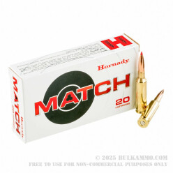 20 Rounds of 6.5mm Creedmoor Ammo by Hornady Match - 140gr ELD