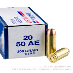 20 Rounds of .50 AE Ammo by Armscor - 300 gr XTP JHP