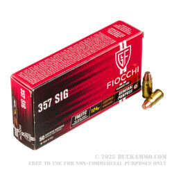 50 Rounds of .357 SIG Ammo by Fiocchi - 124gr FMJTC