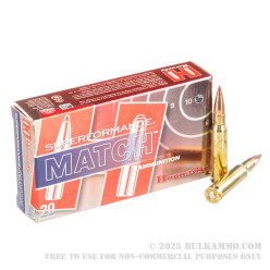 20 Rounds of .308 Win Ammo by Hornady Superformance Match - 168gr ELD Match