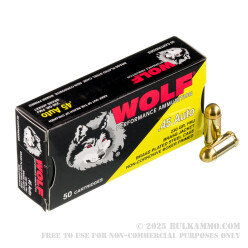 50 Rounds of .45 ACP Ammo by Wolf - 230gr FMJ ***STEEL CASES***