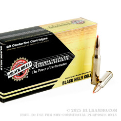 20 Rounds of .308 Win Ammo by Black Hills Gold Ammunition - 178gr Polymer Tipped