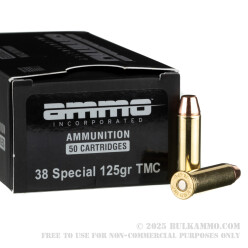 1000 Rounds of .38 Spl Ammo by Ammo Inc. - 125gr TMJ