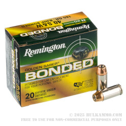 20 Rounds of .40 S&W Ammo by Remington Golden Saber Bonded - 165gr BJHP