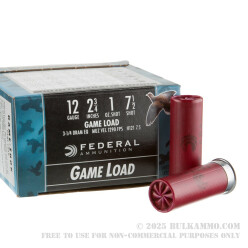 25 Rounds of 12ga Ammo by Federal Game-Shok - 2 3/4" 1 ounce #7 1/2 shot