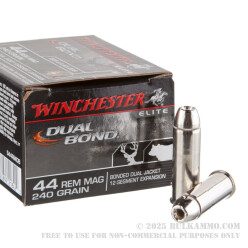 20 Rounds of .44 Mag Ammo by Winchester Bonded Dual Jacket - 240gr HP