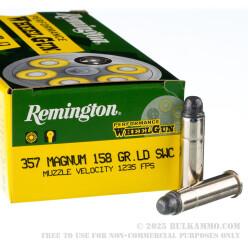 50 Rounds of .357 Mag Ammo by Remington Performance WheelGun - 158gr LSWC