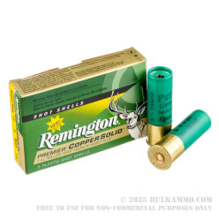 100 Rounds of 12ga Ammo by Remington Premier Copper Solid - 1 ounce HP magnum sabot slug