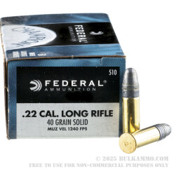 50 Rounds of .22 LR Ammo by Federal - 40gr LRN