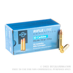 500  Rounds of .30 Carbine Ammo by Prvi Partizan - 110gr FMJ