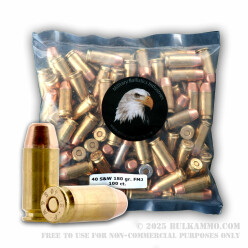 100 Rounds of .40 S&W Ammo by MBI - 165gr FMJ