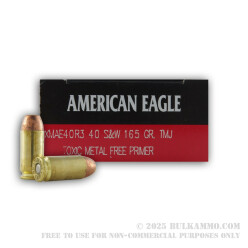 50 Rounds of .40 S&W Ammo by Federal American Eagle - 165gr TMJ