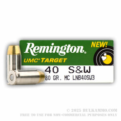 500  Rounds of .40 S&W Ammo by Remington Nickel Plated - 180gr MC