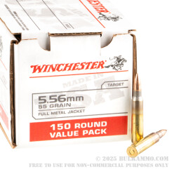 600 Rounds of 5.56x45 Ammo by Winchester USA - 55gr FMJ