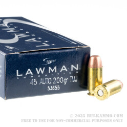 50 Rounds of .45 ACP Ammo by Speer Lawman  - 200gr TMJ