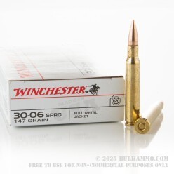 200 Rounds of 30-06 Springfield Ammo by Winchester USA - 147gr FMJ