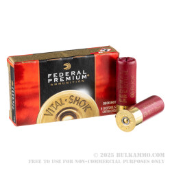 5 Rounds of 12ga 2-3/4" Ammo by Federal Vital-Shok -  00 Buck (Copper-Plated Lead Buckshot)