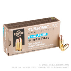 1000 Rounds of 9mm Ammo by Prvi Partizan - 158gr FMJ