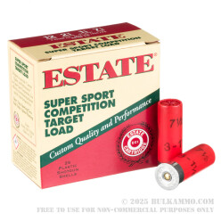 250 Rounds of 12ga Ammo by Estate Super Sport Competition - 1 1/8 ounce #7 1/2 shot