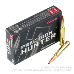 20 Rounds of .280 Ackley Improved Ammo by Hornady Precision Hunter - 162gr ELD-X