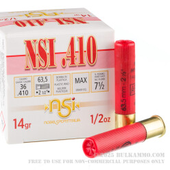 250 Rounds of .410 Ammo by NobelSport - 1/2 ounce #7 1/2 shot