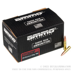 200 Rounds of .300 AAC Blackout Ammo by Ammo Inc. stelTH - 220gr TMJ