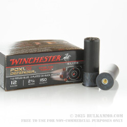 10 Rounds of 12ga Ammo by Winchester Defender - 1 ounce rifled slug & 3 pellet 00 buckshot combo