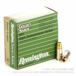 25 Rounds of 9mm Ammo by Remington - 124gr JHP