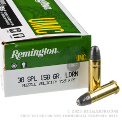 50 Rounds of .38 Spl Ammo by Remington - 158gr LRN