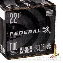 4400 Rounds of .22 LR Ammo by Federal Black Pack - 36gr CPHP