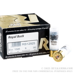 250 Rounds of 12ga Ammo by Rio Ammunition - 2-3/4" 00 Buck 9P