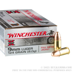 500 Rounds of 9mm Ammo by Winchester Super-X - 124gr FMJ