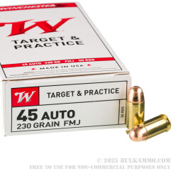 50 Rounds of .45 ACP Ammo by Winchester - 230gr FMJ