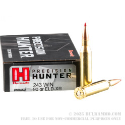 200 Rounds of .243 Win Ammo by Hornady Precision Hunter - 90gr ELD-X