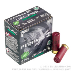 25 Rounds of 12ga Ammo by Federal Upland Steel - 1 ounce #7 1/2 steel shot