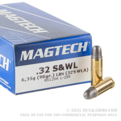 50 Rounds of .32S&W Long Ammo by Magtech  - 98gr LRN