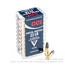 50 Rounds of .22 LR Ammo by CCI - 40gr LRN