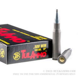 500  Rounds of .308 Win Ammo by Tula - 165gr SP