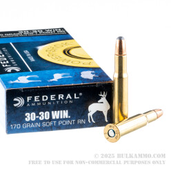 200 Rounds of 30-30 Win Ammo by Federal - 170gr SP