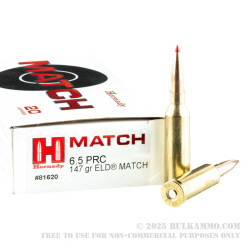 20 Rounds of 6.5 PRC Ammo by Hornady Match - 147gr ELD Match