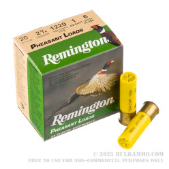 250 Rounds of 20ga Ammo by Remington Pheasant Loads - 1 ounce #6 shot