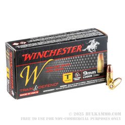 50 Rounds of 9mm Train & Defend Ammo by Winchester - 147gr FMJ