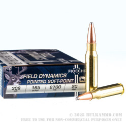 200 Rounds of .308 Win Ammo by Fiocchi - 165gr InterLock SPBT