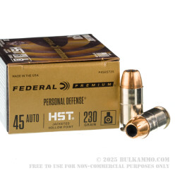 20 Rounds of .45 ACP Ammo by Federal - 230gr JHP