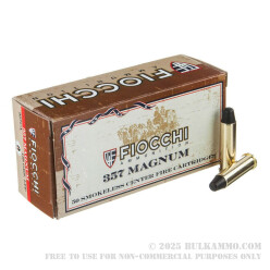 50 Rounds of .357 Mag Ammo by Fiocchi - 158gr LRNFP