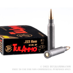 1000 Rounds of .223 Ammo by Tula - 55gr HP