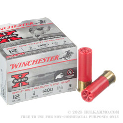 25 Rounds of 12ga Ammo by Winchester Super-X - 3" 1 1/4 ounce #3 Shot