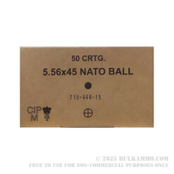 50 Rounds of 5.56x45 SS109 Ammo by Lithuanian Military Surplus - 62gr FMJ